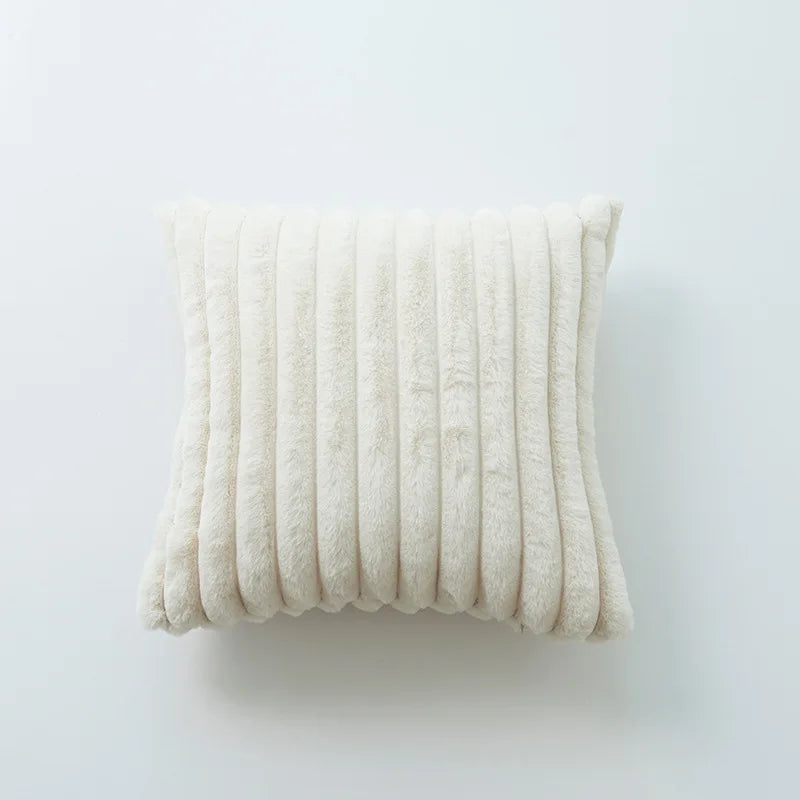 Double Sided Wide Edge Thick Soft Plush Cushion Covers Vintage Solid Color Pillowcase  Decorative pillows for sofa